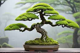精致造型的绿色盆景