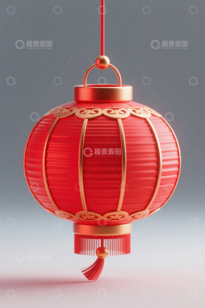 高清大图下载【趣麦麦图】红色中国风灯笼特写