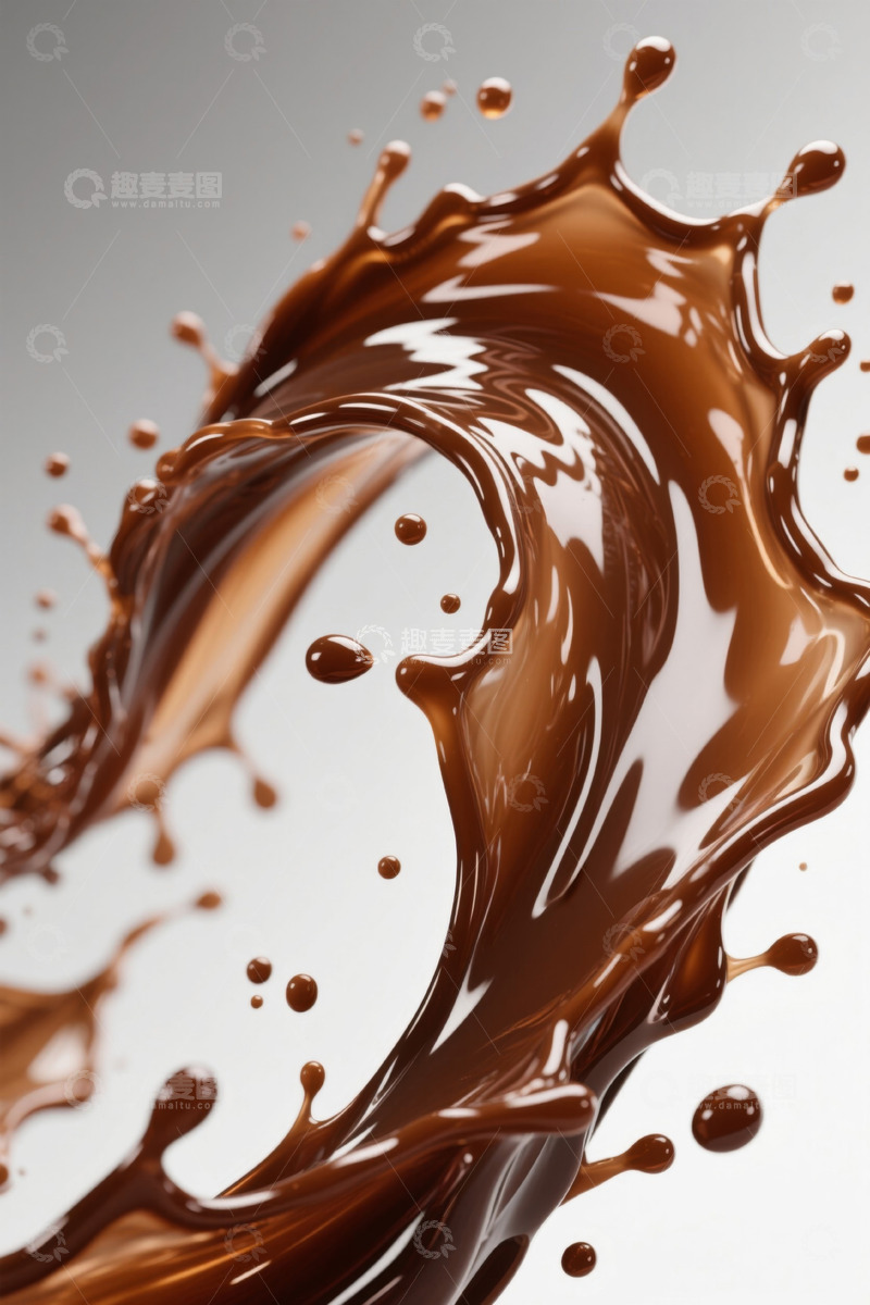 高清大图下载【趣麦麦图】巧克力液体飞溅特写