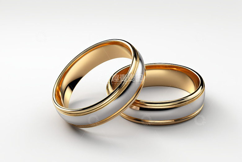金色结婚戒指特写