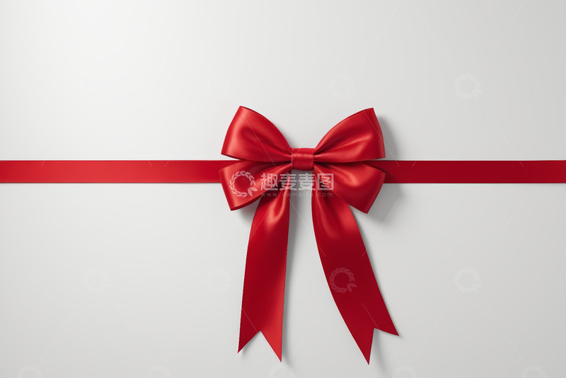 高清大图下载【趣麦麦图】红色丝带蝴蝶结装饰