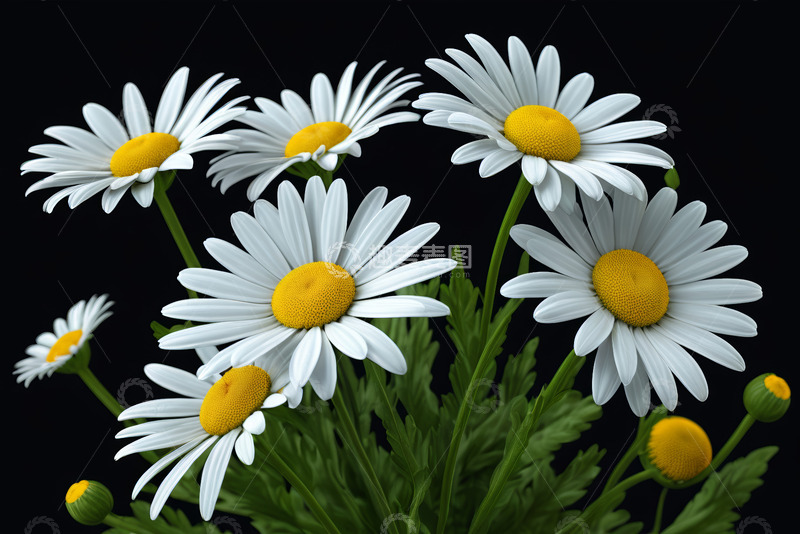 高清大图下载【趣麦麦图】白色雏菊花卉特写