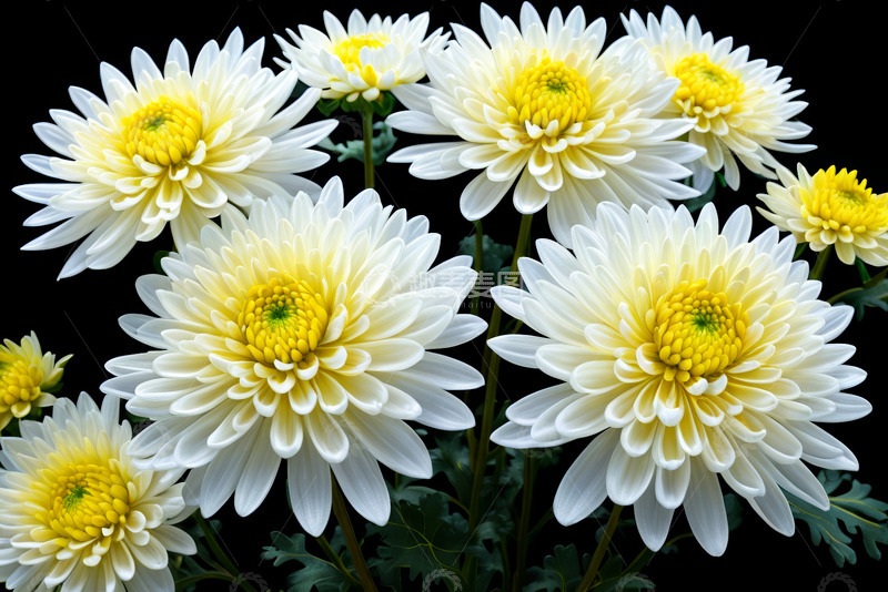 高清大图下载【趣麦麦图】白色菊花特写素材