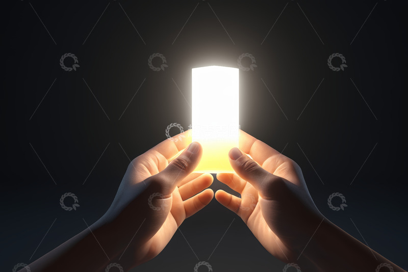 高清大图下载【趣麦麦图】双手持发光物体场景