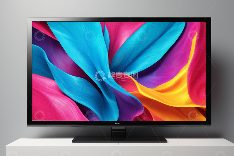 高清大图下载【趣麦麦图】彩色图案显示的平板电视