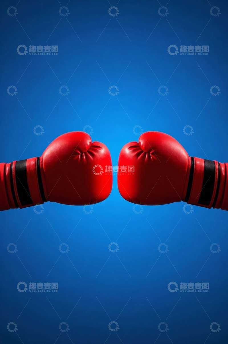 高清大图下载【趣麦麦图】红色拳击手套对峙画面