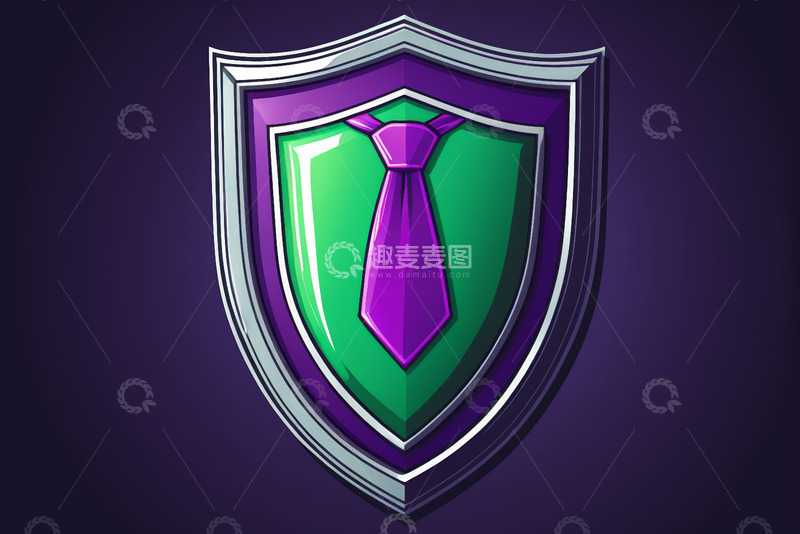 高清大图下载【趣麦麦图】带领带盾牌设计素材