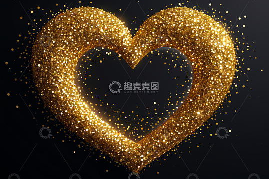 金色爱心闪光背景素材