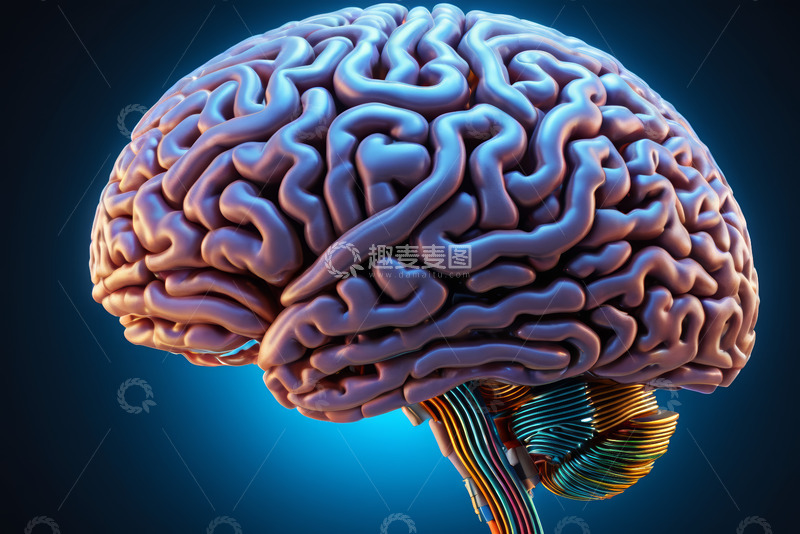 高清大图下载【趣麦麦图】医学大脑3D模型展示素材