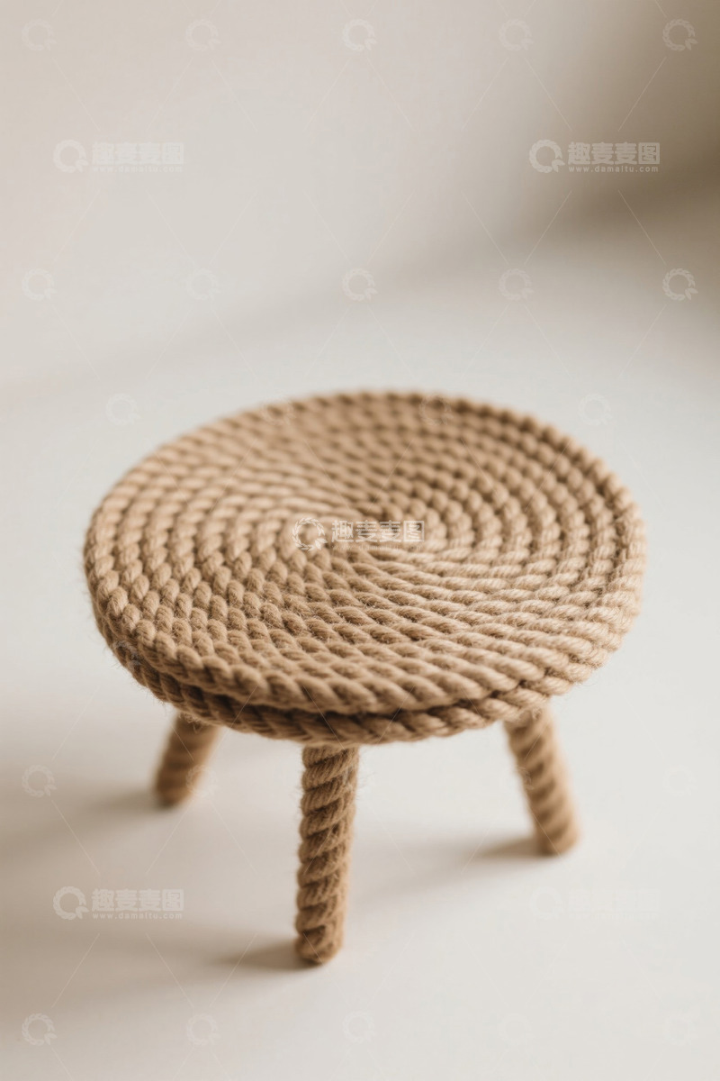 高清大图下载【趣麦麦图】编织小凳子特写素材