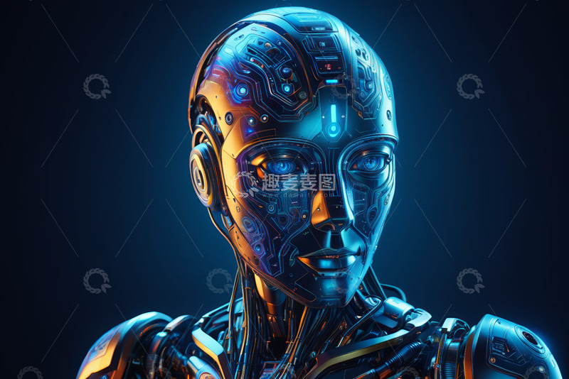 高清大图下载【趣麦麦图】机器人头部特写