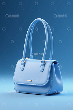 浅蓝色时尚手提包特写