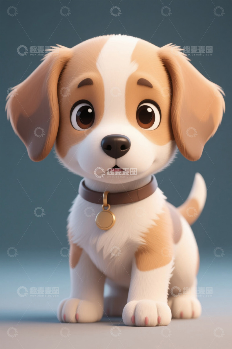 高清大图下载【趣麦麦图】可爱卡通小狗特写