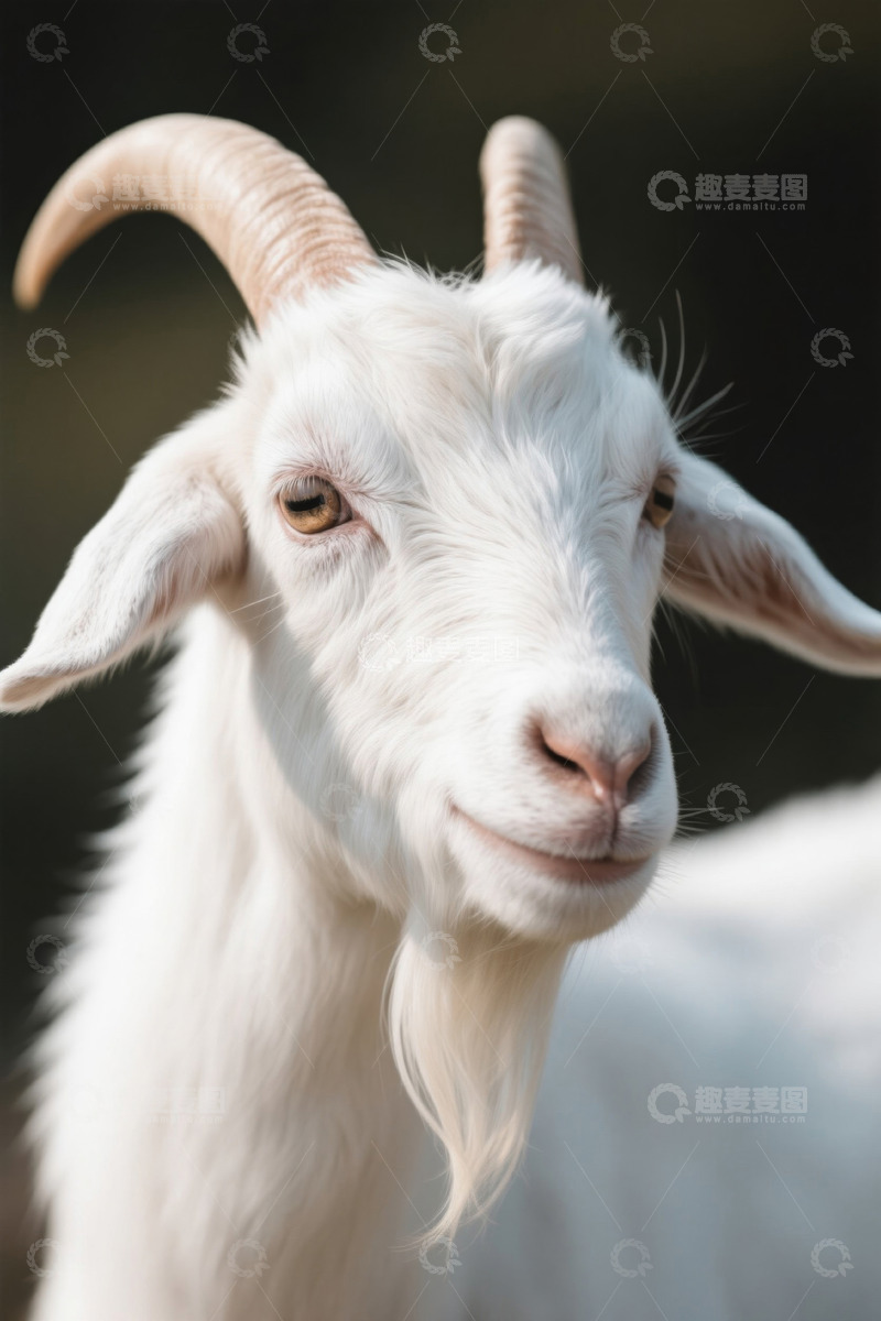 高清大图下载【趣麦麦图】白色山羊特写