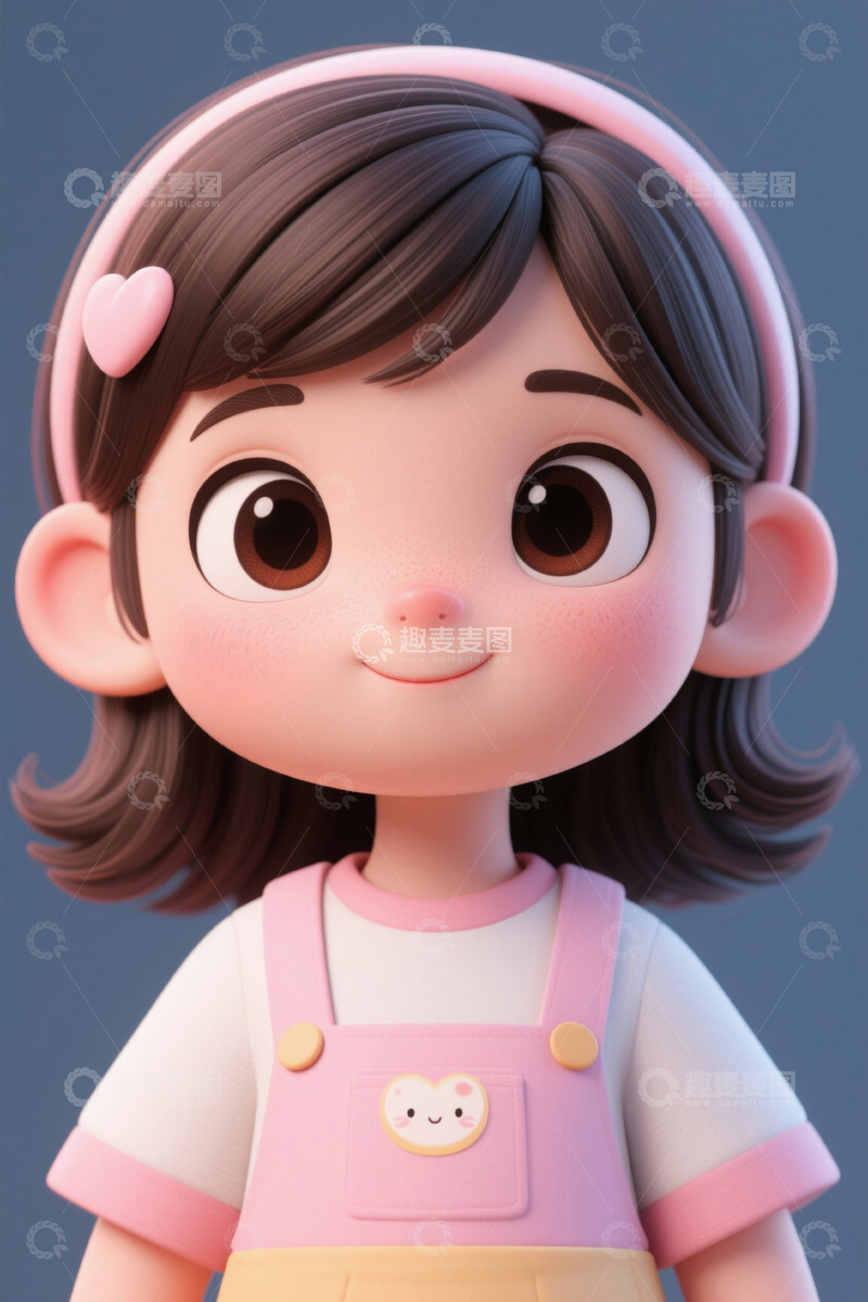 高清大图下载【趣麦麦图】可爱卡通小女孩形象