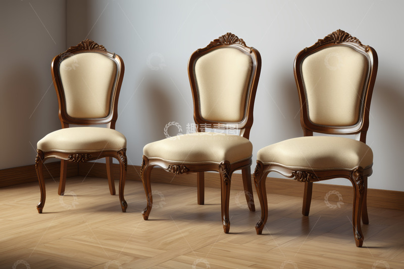 高清大图下载【趣麦麦图】复古装饰实木椅子室内展示