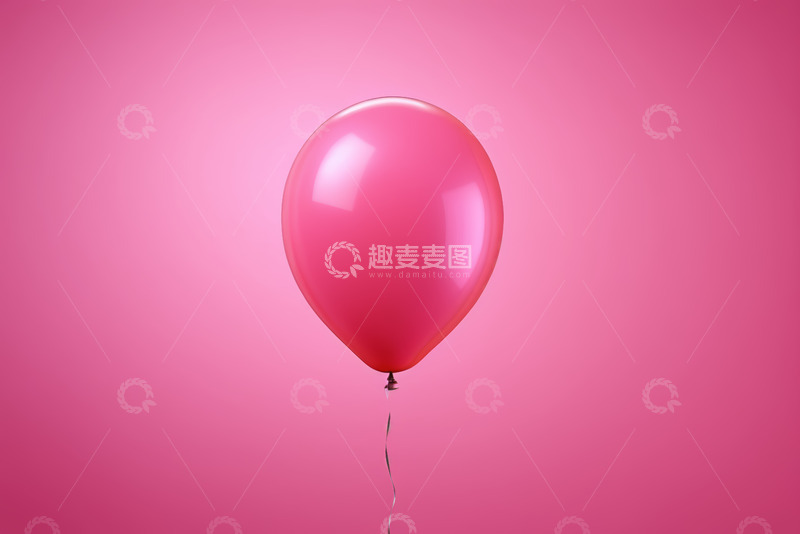 高清大图下载【趣麦麦图】粉色背景下的单个气球