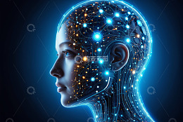 科技感人工智能人物侧脸