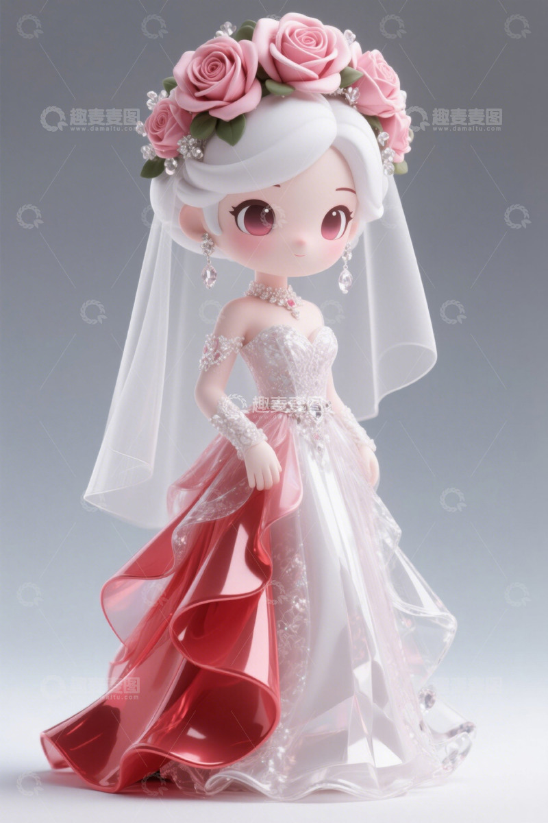 高清大图下载【趣麦麦图】卡通新娘玩偶形象