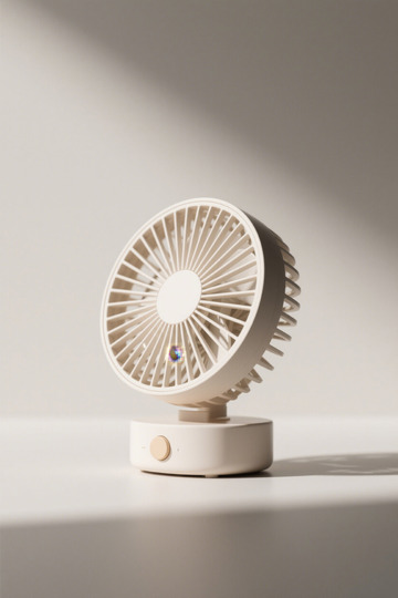 桌面白色小风扇静物素材