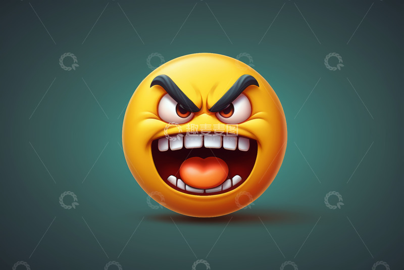 高清大图下载【趣麦麦图】愤怒表情符号特写