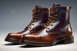 男士时尚皮革靴子特写