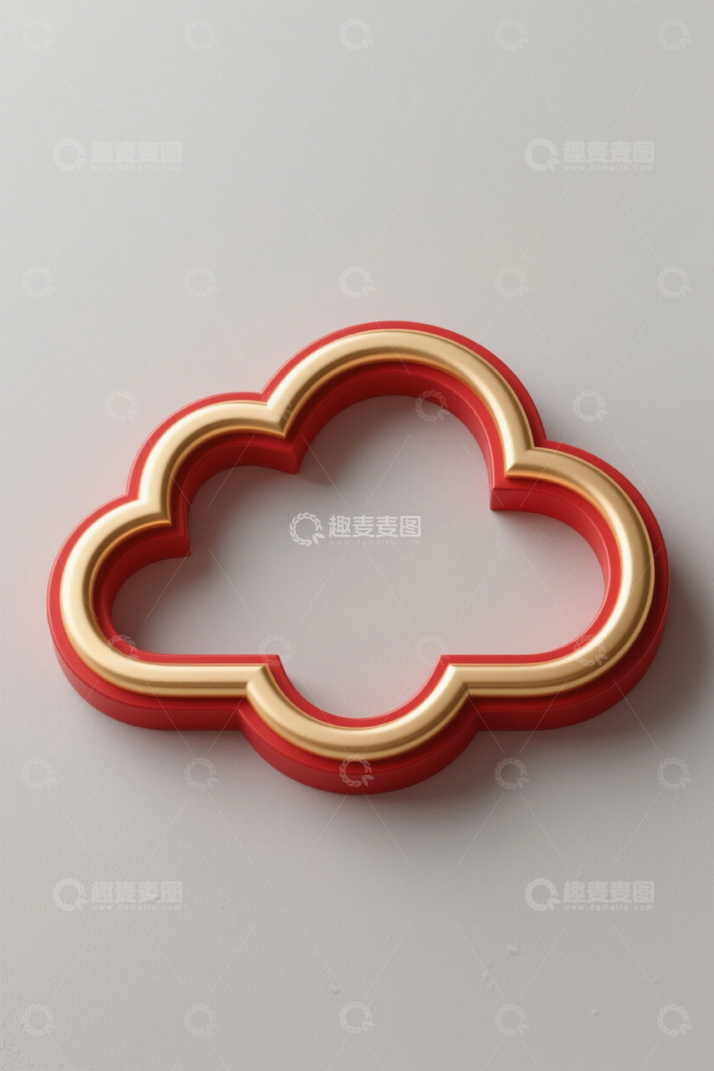 高清大图下载【趣麦麦图】红色金色云形装饰图案