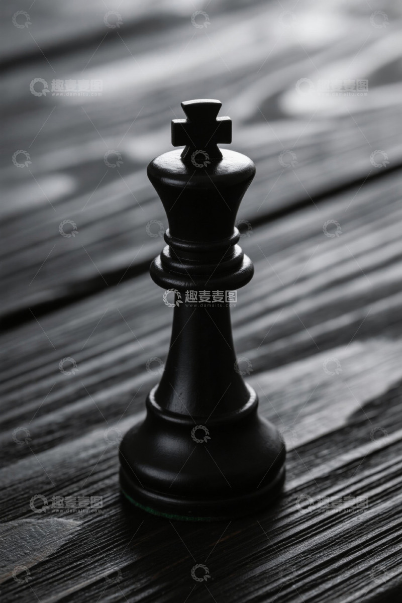 高清大图下载【趣麦麦图】黑色国际象棋棋子特写