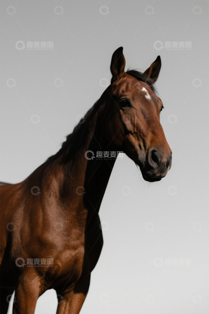 高清大图下载【趣麦麦图】棕色骏马特写素材