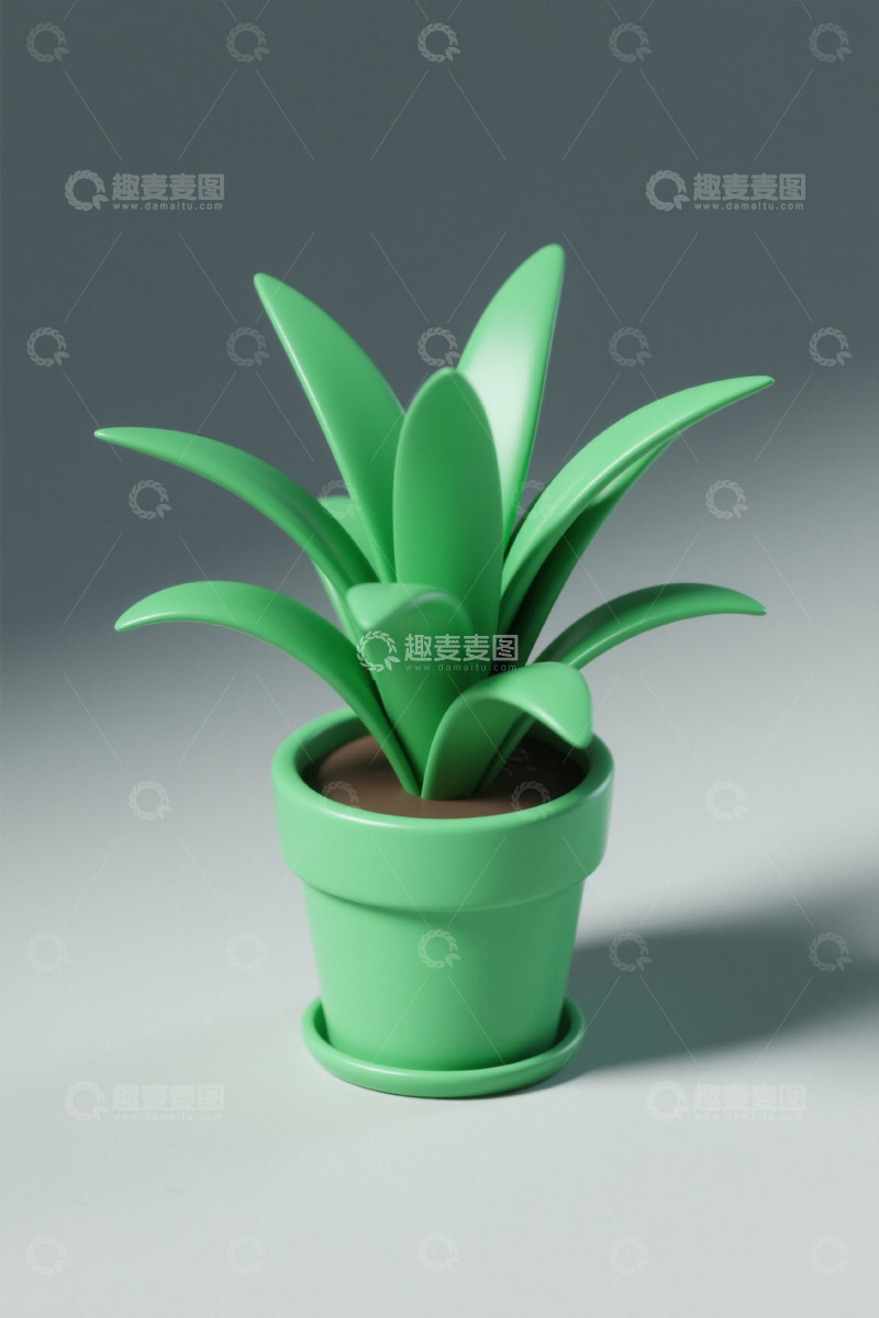 高清大图下载【趣麦麦图】绿色盆栽植物特写