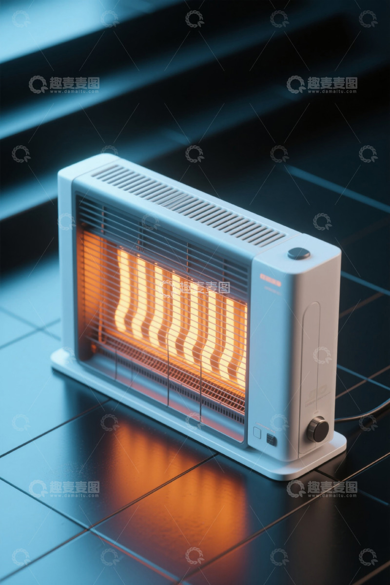 高清大图下载【趣麦麦图】白色电暖器工作场景