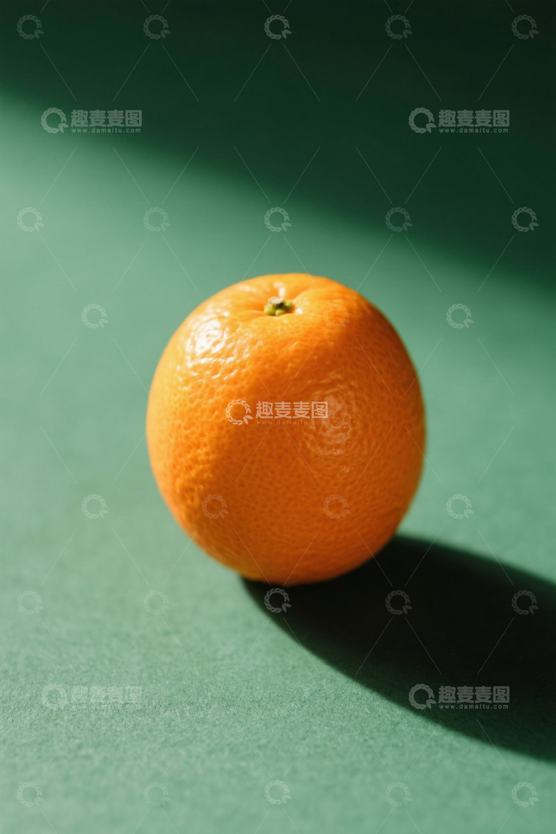 高清大图下载【趣麦麦图】绿色背景上的新鲜橙子
