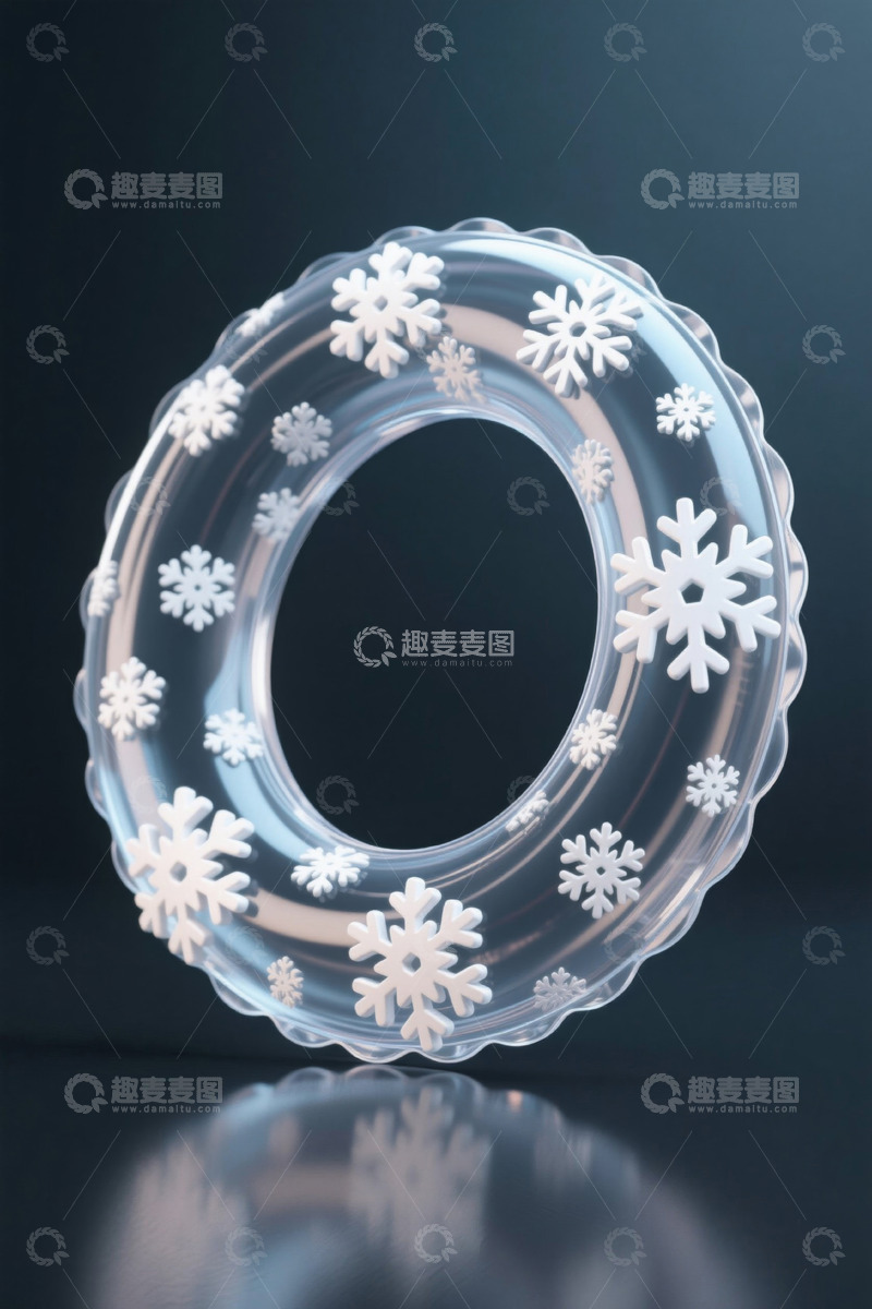 高清大图下载【趣麦麦图】透明雪花环形装饰素材