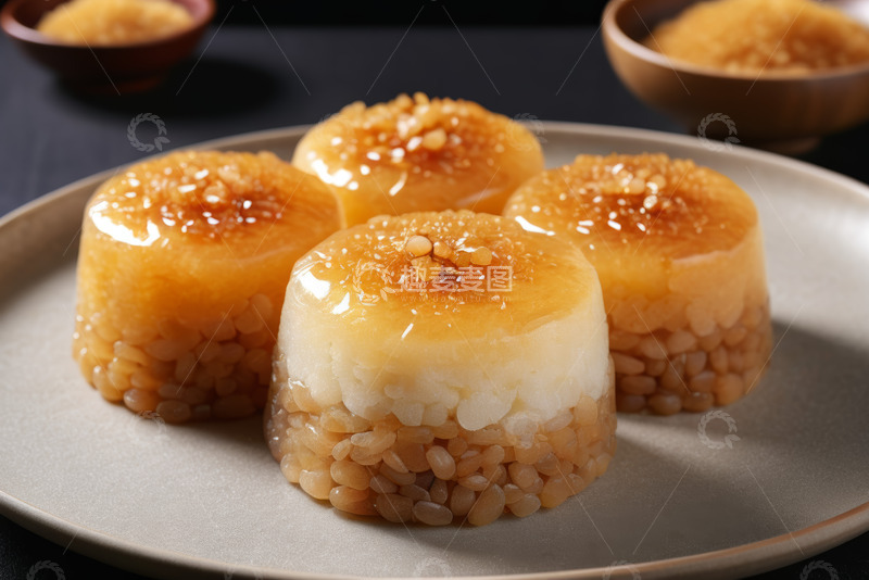 高清大图下载【趣麦麦图】盘中精致的糯米美食特写