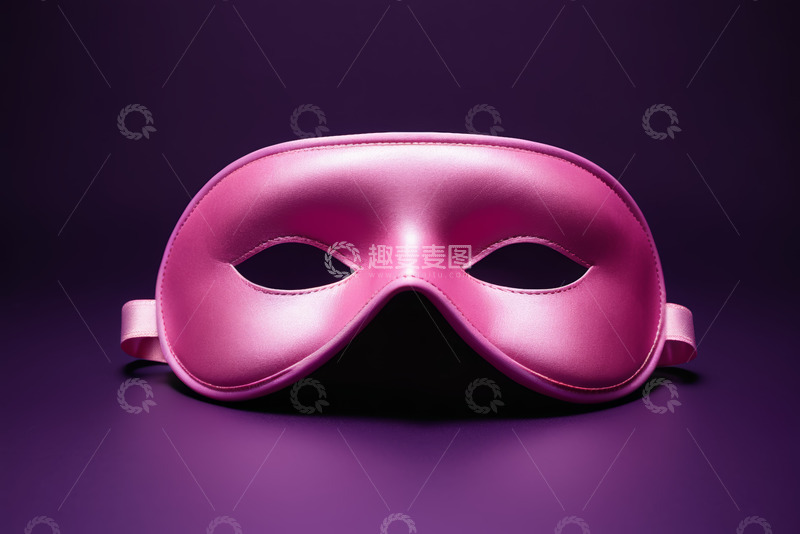高清大图下载【趣麦麦图】粉色皮质眼罩特写