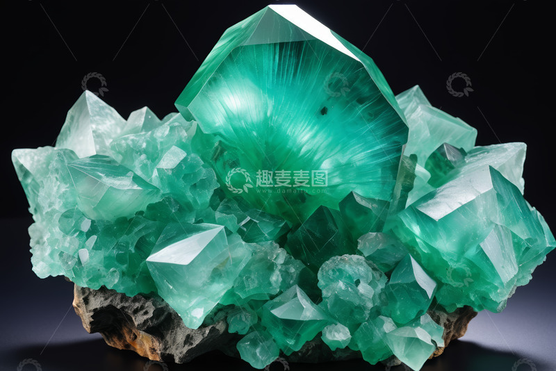 高清大图下载【趣麦麦图】绿色水晶矿石特写素材