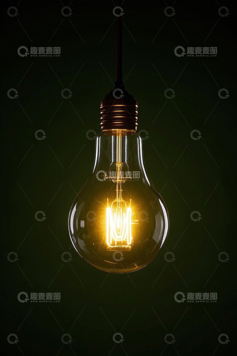 高清大图下载【趣麦麦图】发光灯泡特写素材