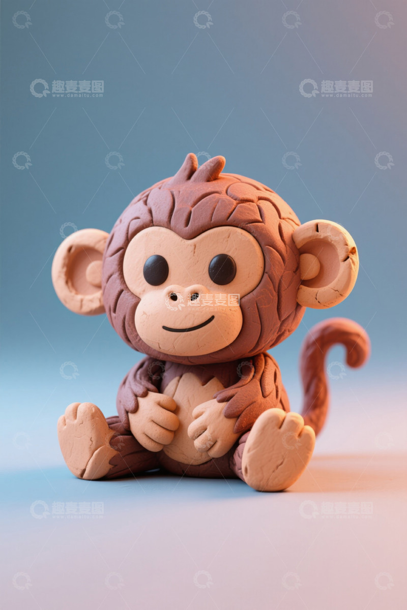 高清大图下载【趣麦麦图】可爱卡通猴子玩偶特写