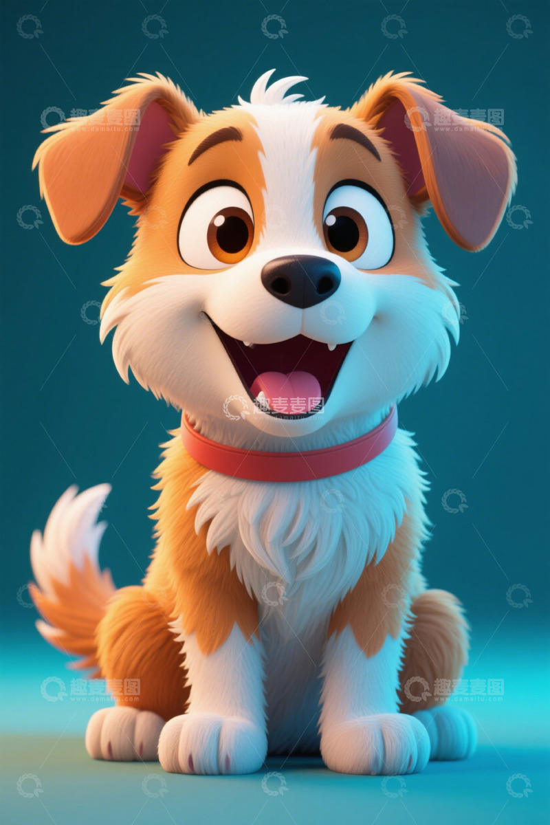 高清大图下载【趣麦麦图】可爱卡通小狗特写