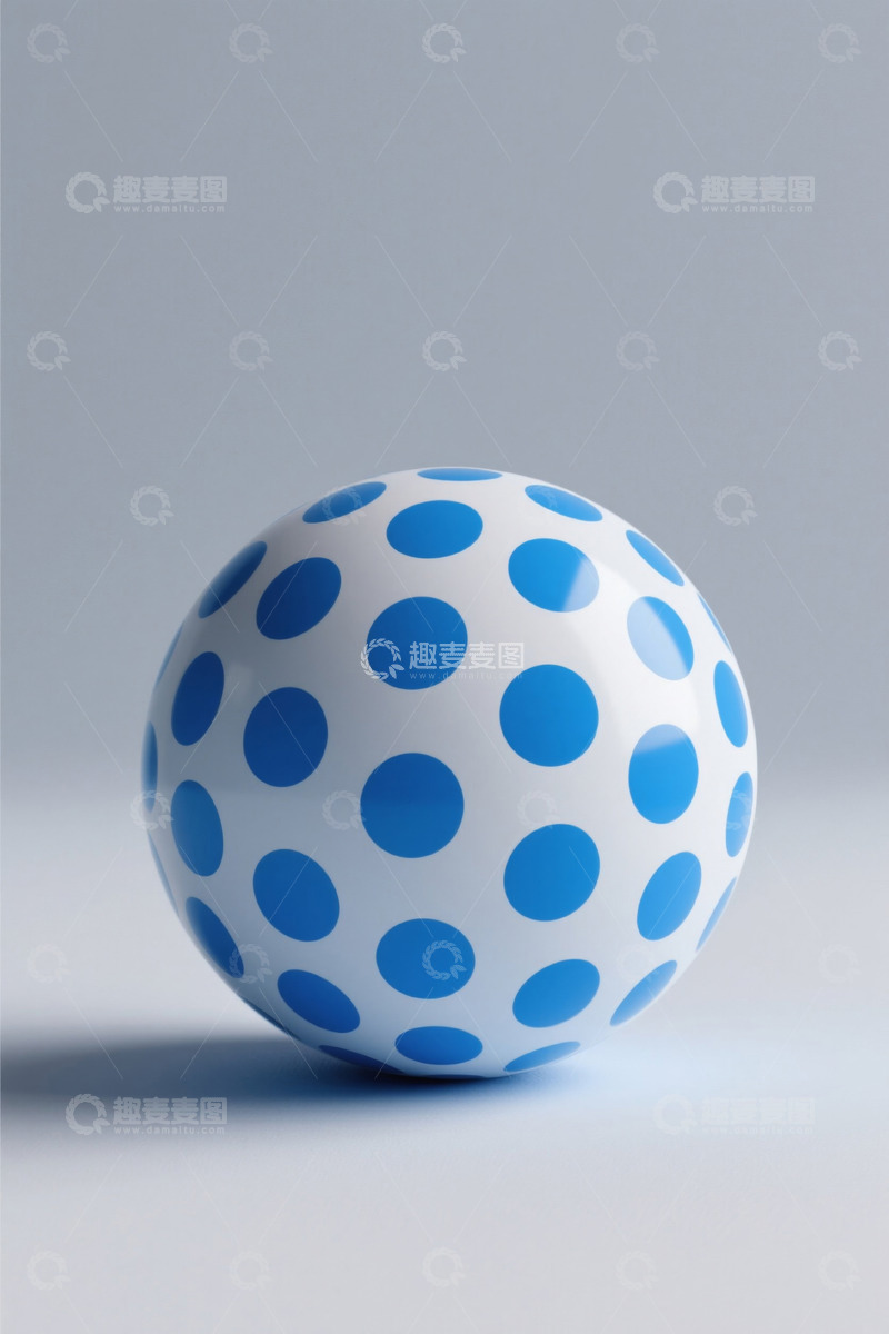 高清大图下载【趣麦麦图】蓝白圆点装饰球