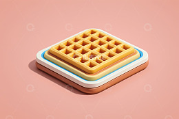 方形华夫饼3D模型
