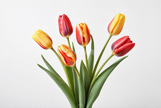 红黄相间郁金香花束
