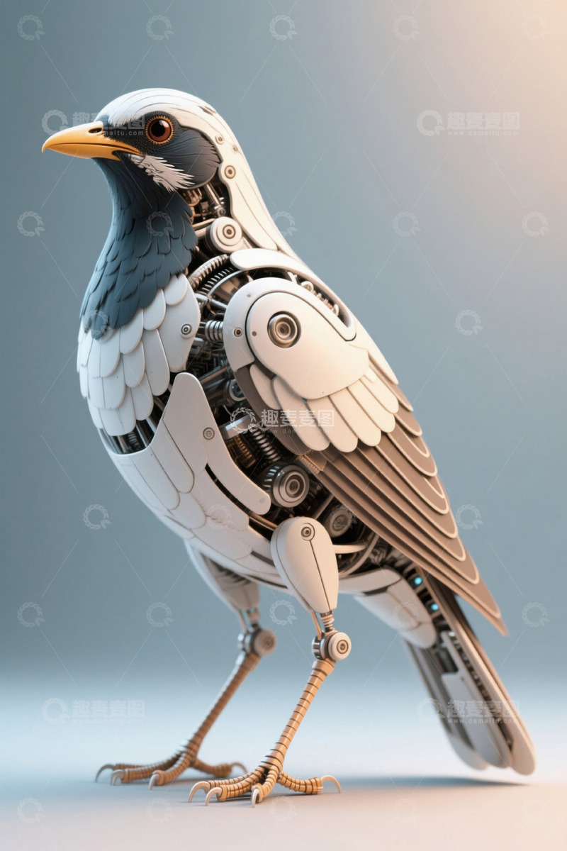 高清大图下载【趣麦麦图】机械鸟特写