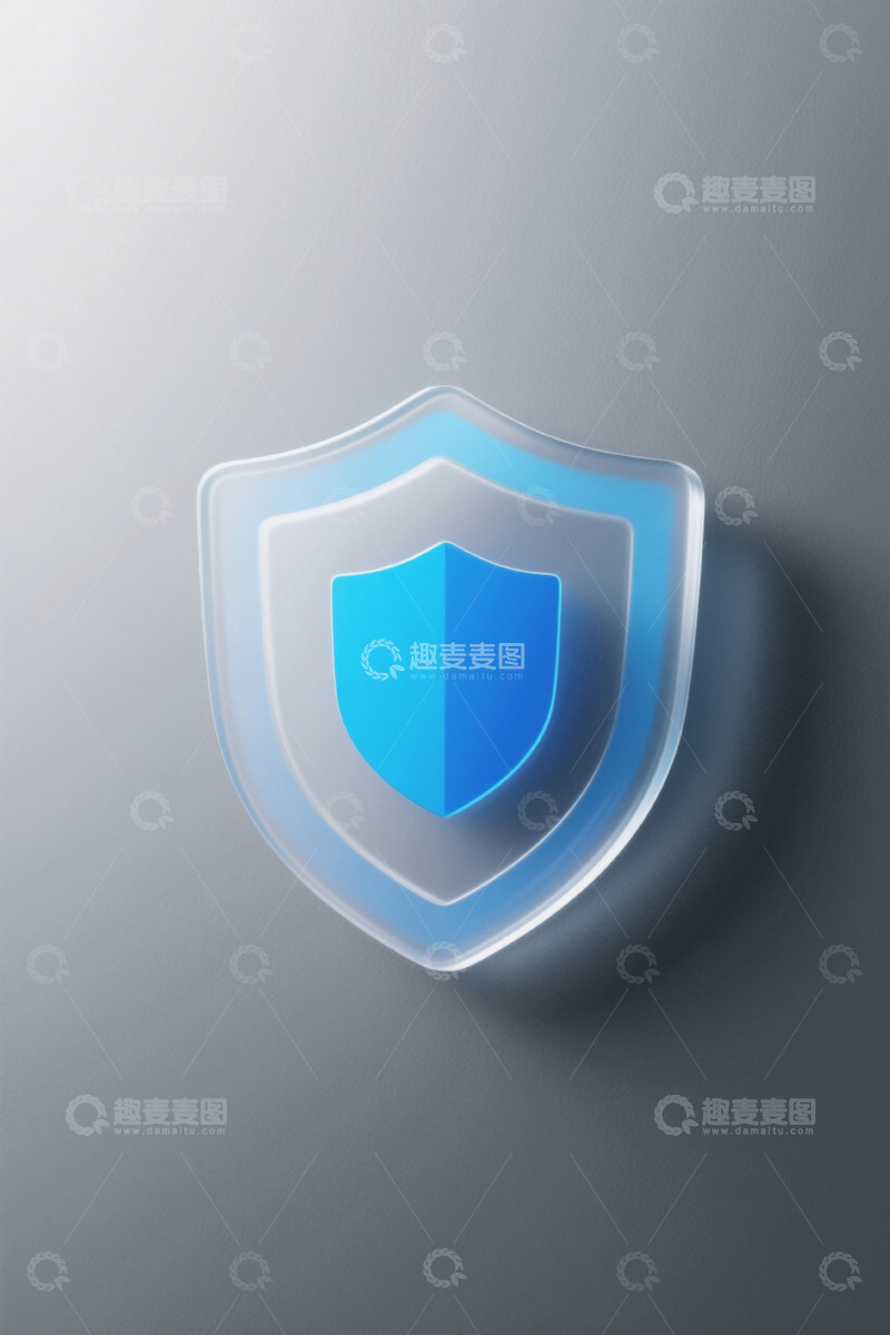 高清大图下载【趣麦麦图】透明盾牌图标设计素材