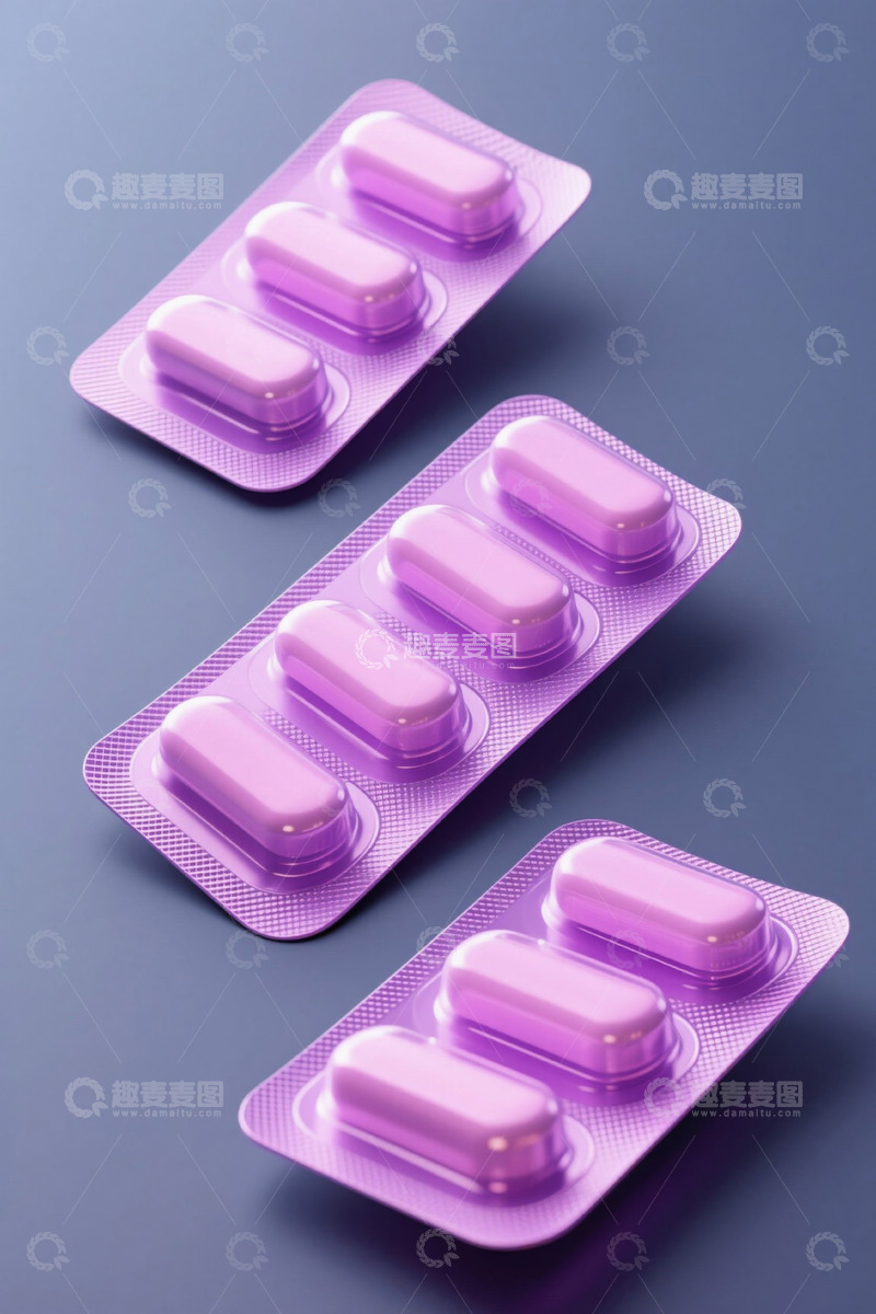 高清大图下载【趣麦麦图】紫色包装药丸特写