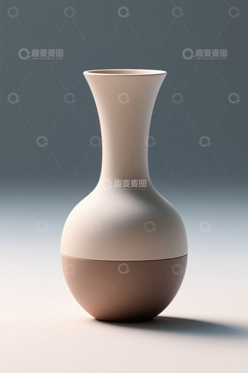 高清大图下载【趣麦麦图】简约双色陶瓷花瓶静物