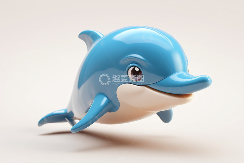高清大图下载【趣麦麦图】蓝色卡通海豚形象