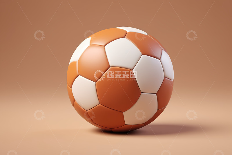 高清大图下载【趣麦麦图】橙白相间足球特写