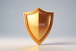 金色盾牌3D立体图标
