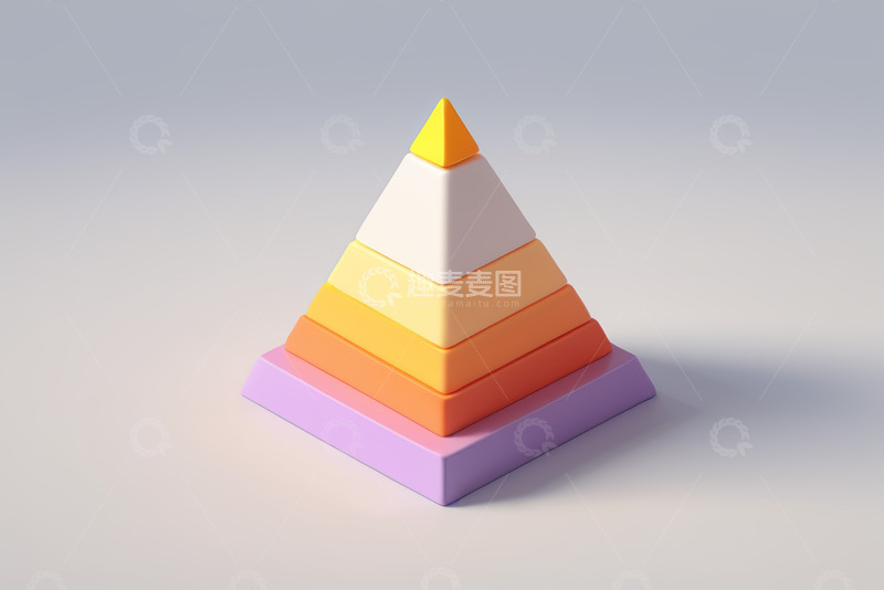 高清大图下载【趣麦麦图】彩色金字塔立体模型